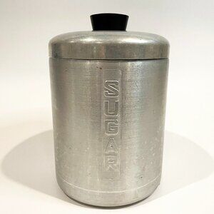 Vintage Steelmaster Sugar Canister w/ Lid Stainless Steel 1950s Made in Italy